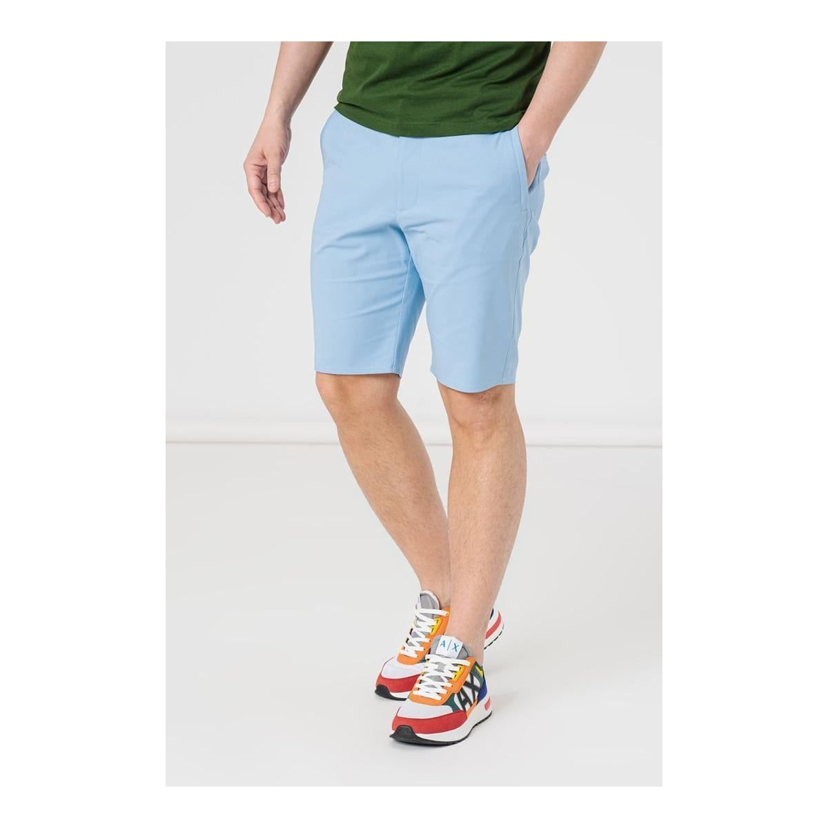 PEGAS Pantaloni Scurt Casual Barbati Blue Xxl