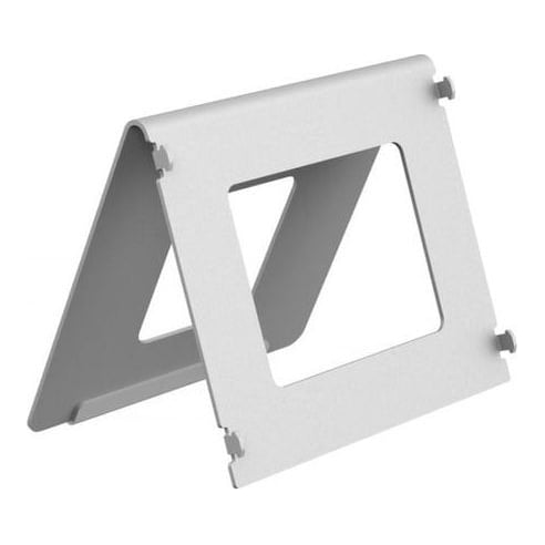 Hikvision DS-KABH6350-T table stand bracket for tabletop mounting of DS- KH6350 and DS-KH6351 series indoor video intercom monitors, SECC and silica gel material, dimensions 97.2 x 89.22 x 76.6 mm.
