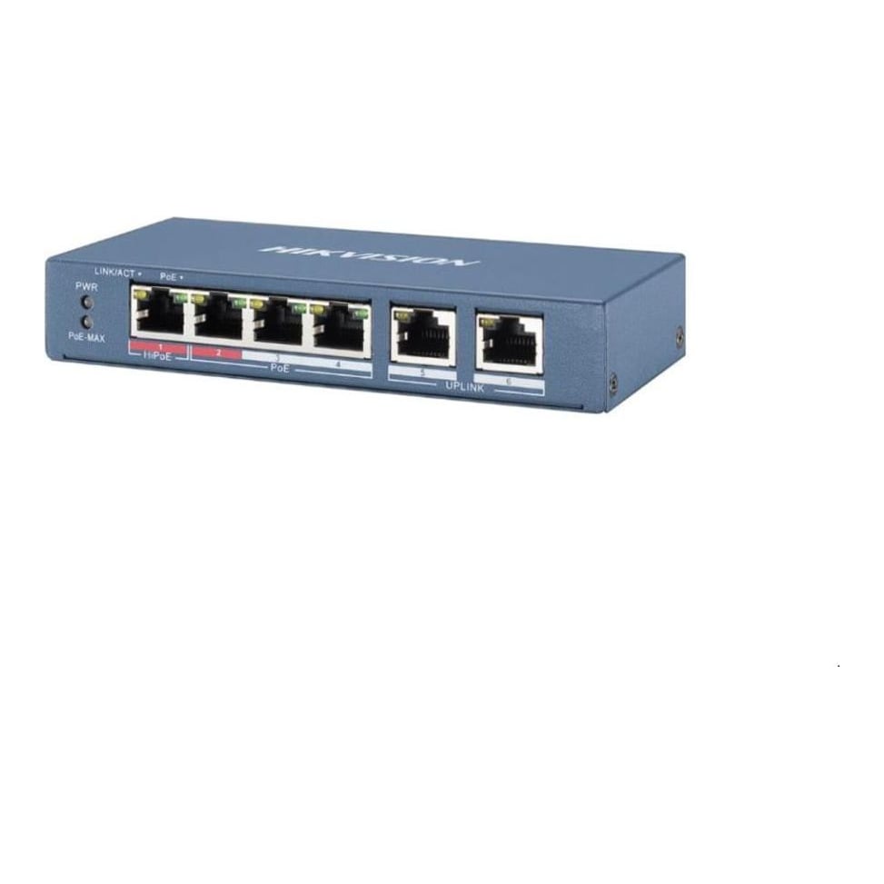 HIKVISION L2, Unmanaged, 4 10/100M RJ45 PoE Ports
