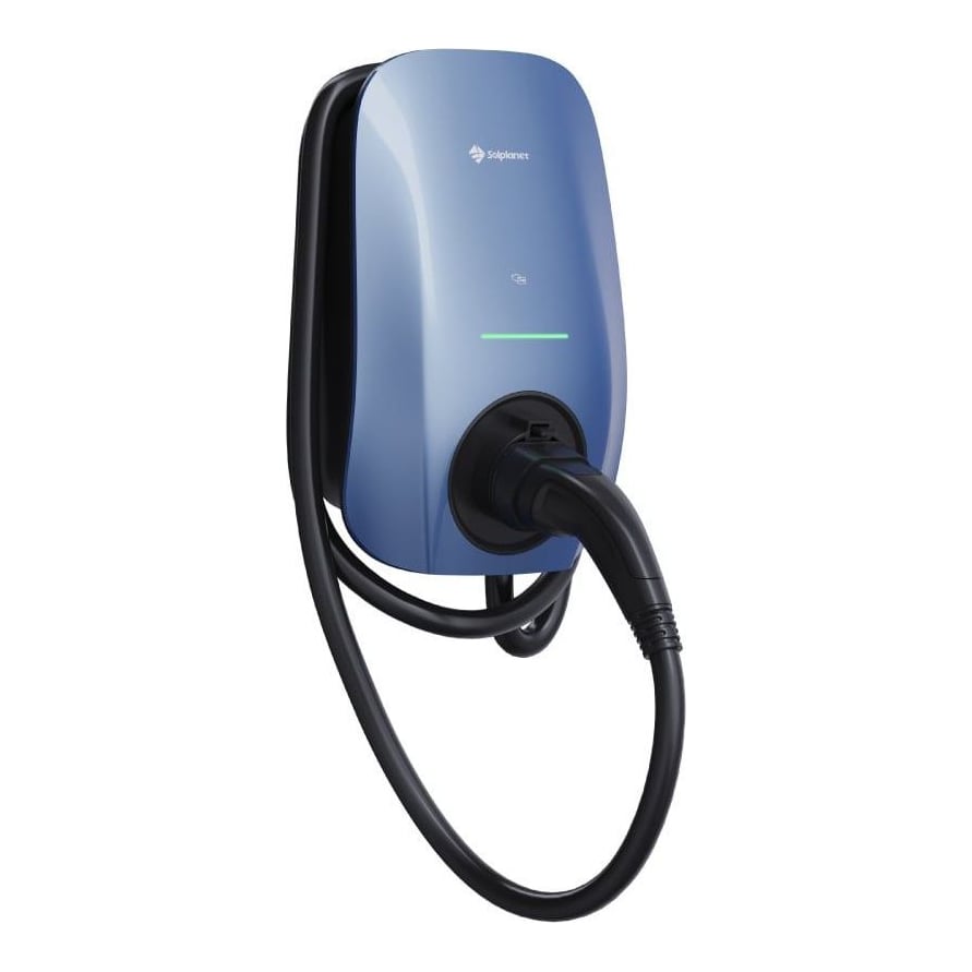 Solplanet EV Charger 7.4kW, RFID/NFC, WIFI+Bluethooth+RS485, Morandi Blue, 5M Cable+ETH