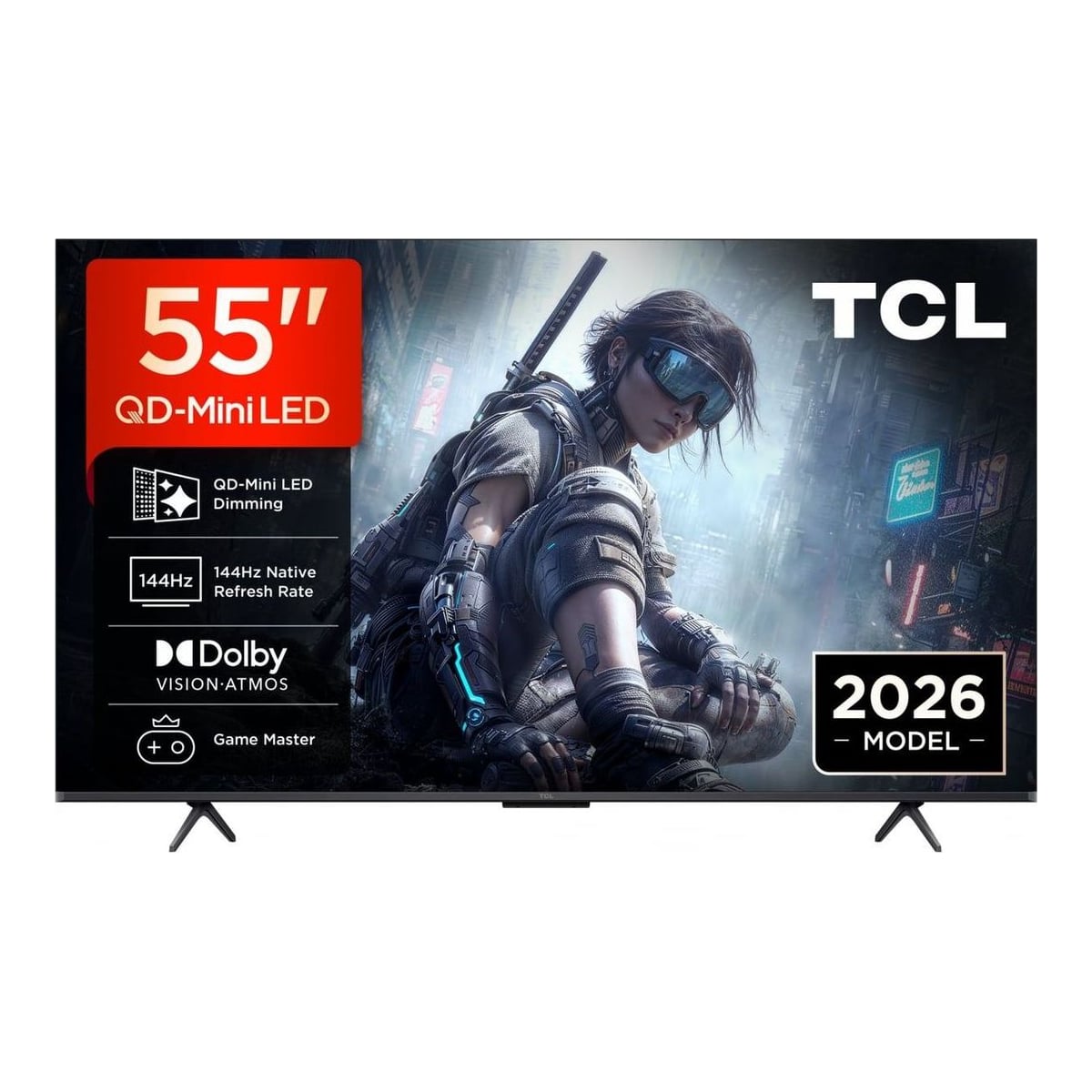 Televizor TCL QD-MiniLED 55T8D, 139 cm, Smart, Google TV, 4K Ultra HD, 144Hz