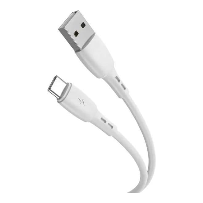 LEMONTTI Cablu Lemontti Wind Fast Charge USB-A la Type-C, lungime 1.2m, Alb