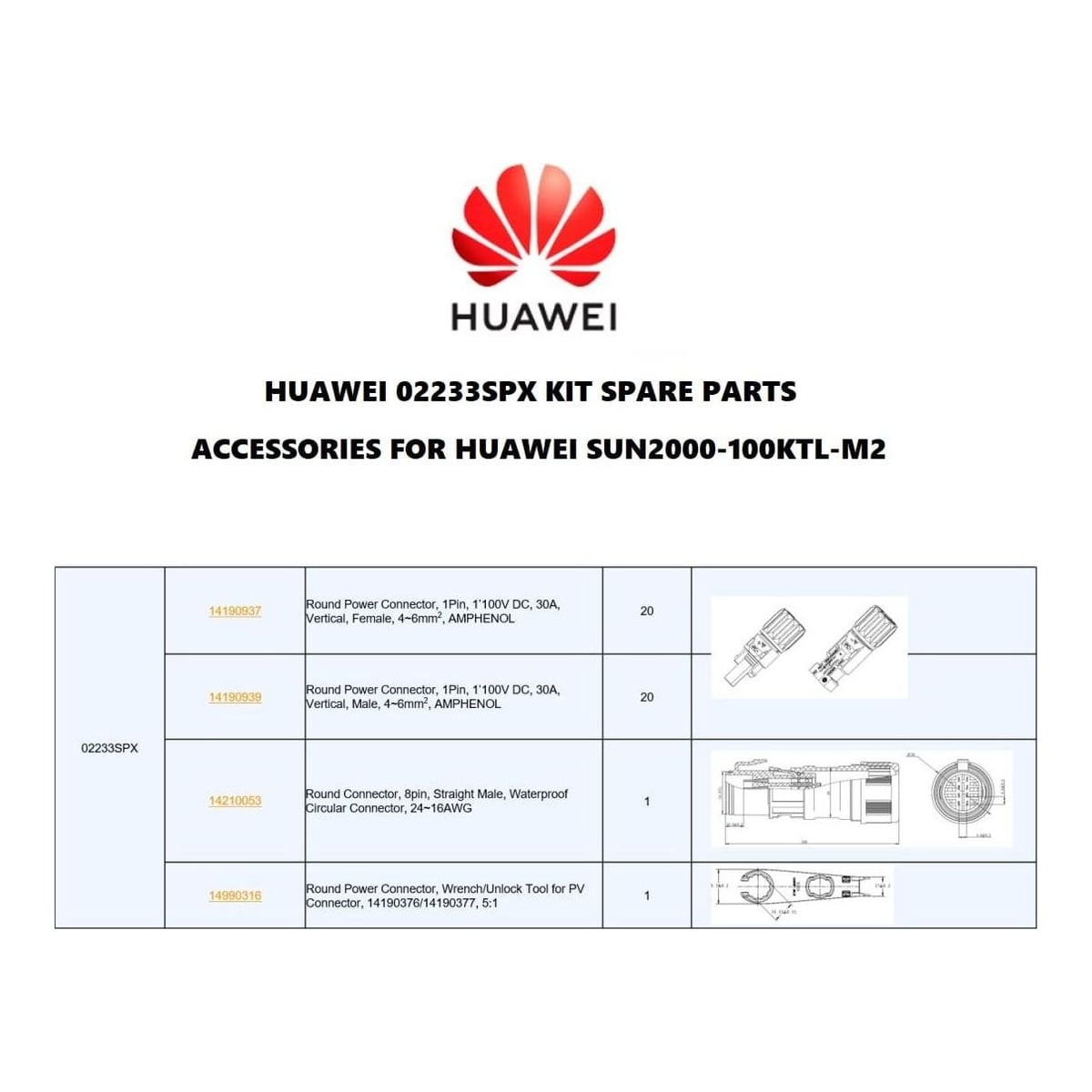 Accessories For Huawei SUN2000-100KTL-M2