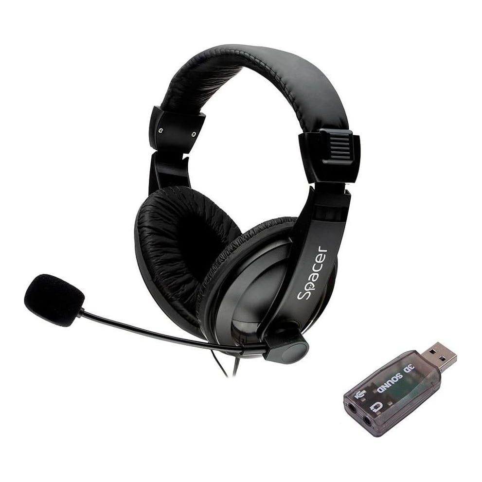 Casti cu micr. Spacer USB 2.0, negru