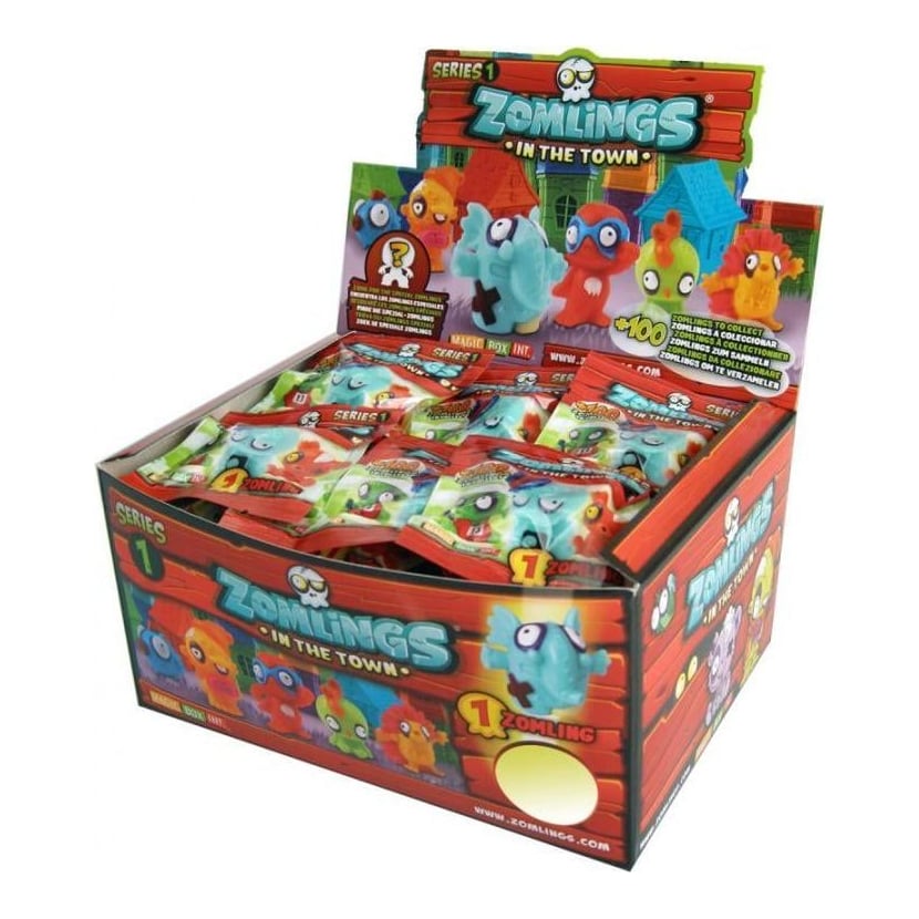 MAGIC BOX "Zomlings – blister cu o figurinaFigurinele Zomlings invadeaza locurile de joaca de pretutindeni!Creează-ți propriul oraș Zomlings. Plasează multe figurine. Este oîntreagă lume pe care o poți colecționa. Populația Zomlings este mare șifoarte misterioasă. Include caractere argintii și aurii, care