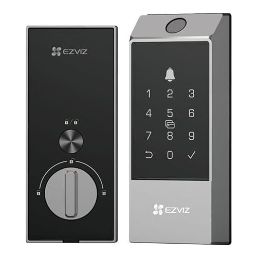 INCUIETOARE INTELIGENTA EZVIZ DL04 PRO, Comunicare: EZVIZ Connect 2.4G Wi-Fi, Putere de lucru: 4 Baterii AA Alkaline, Temp de functionare: 25 °C to 55 °C, Dimensiuni: Panou frontal: 160 × 67 × 25 mm, Panoul din spate: 166 × 70 × 28,5 mm.