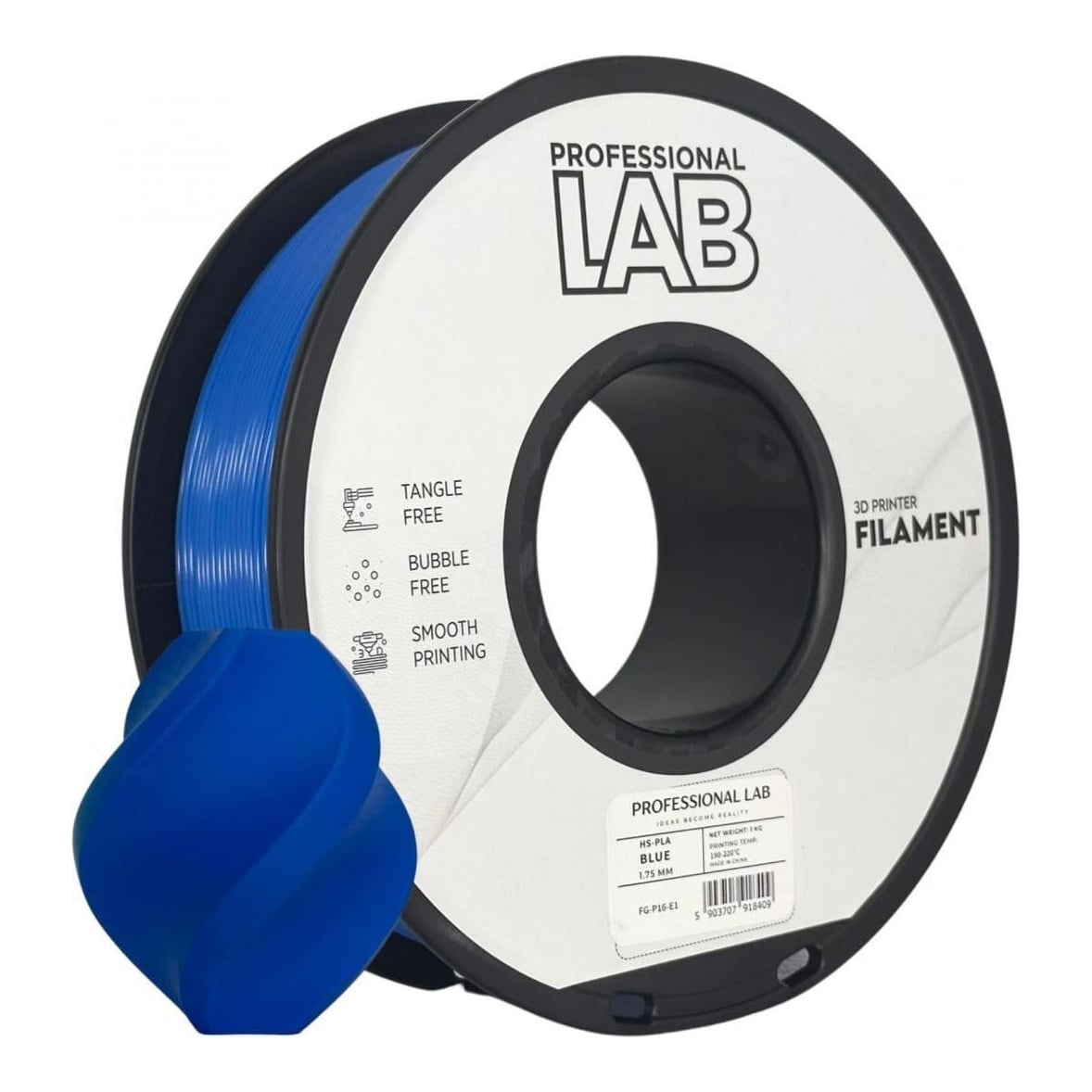 PROFESSIONAL LAB Filament 3D Proffesional Lab, Diamentru 1.75mm, Greutate: 1KG, Culoare: Albastru, Material: PLA, Temperatura: 180-240c.