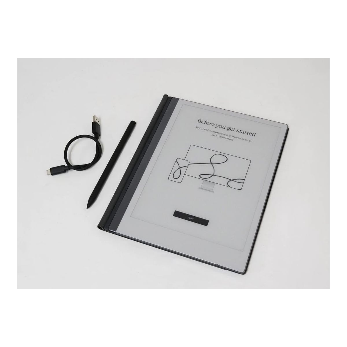 reMarkable 2 Paper Tablet with Marker Plus and Premium Leather Book Folio Black