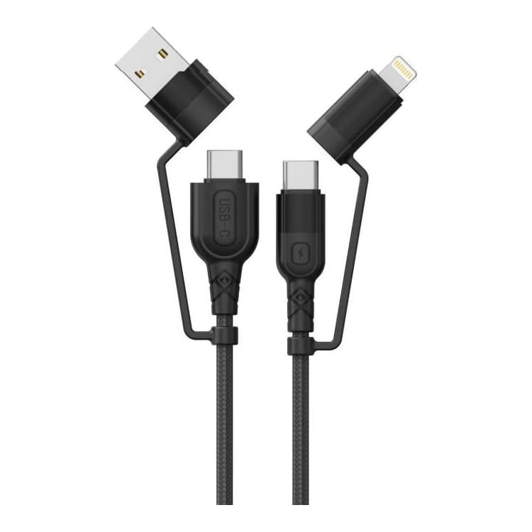 LEMONTTI Cablu Audio Lemontti USB A&C-USB-C, material: Aliaj aluminiu, Nailon impletit, lungime 1,2m, - iesire USB-A la USB-C: 5V/2A Max 10W, iesire USB-A la Lightning: 5V/2.4A, iesire USB-C la Lightning: 5V/3A 9V/2A 12V/1.5A 15V/2A 30W Max, iesire USB-C la USB-C: 20V/3A 60W MAX", incarcare si transfer