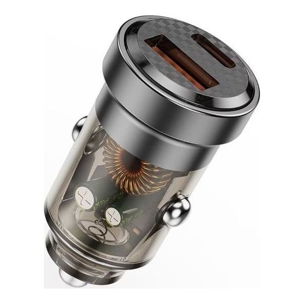 LEMONTTI Incarcator Auto LEMONTTI LIAQCPD45WTN, 45W, 2 porturi, Gri