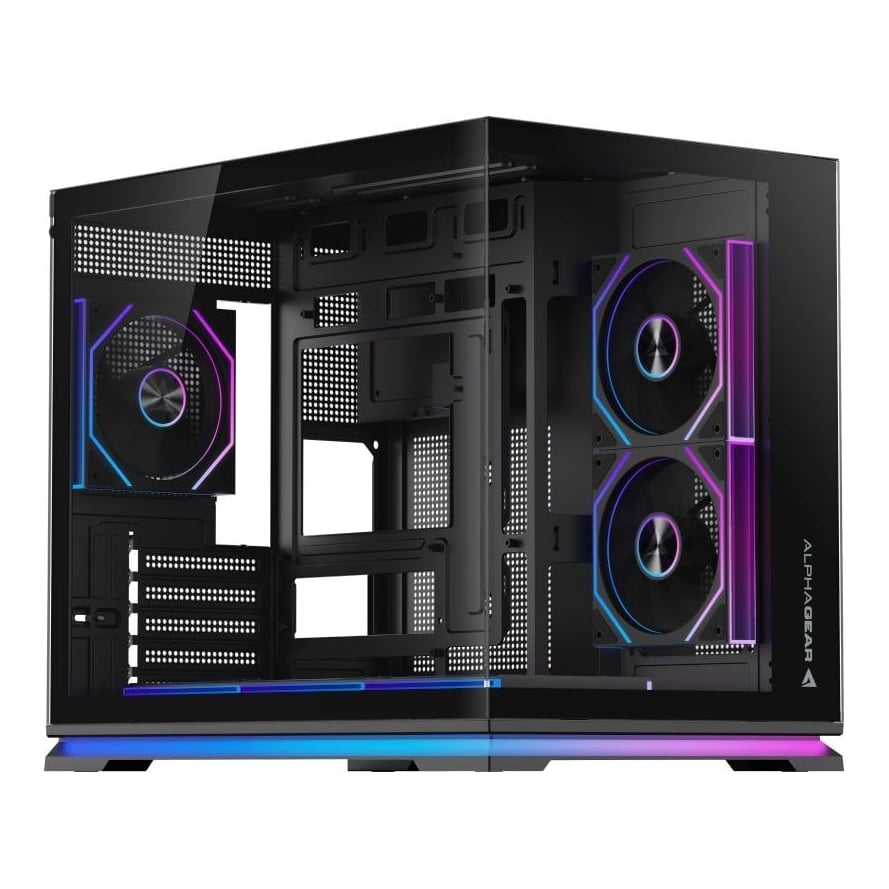 Carcasa ALPHAGEAR Ironclad mark 2, RGB, Micro Tower, Black