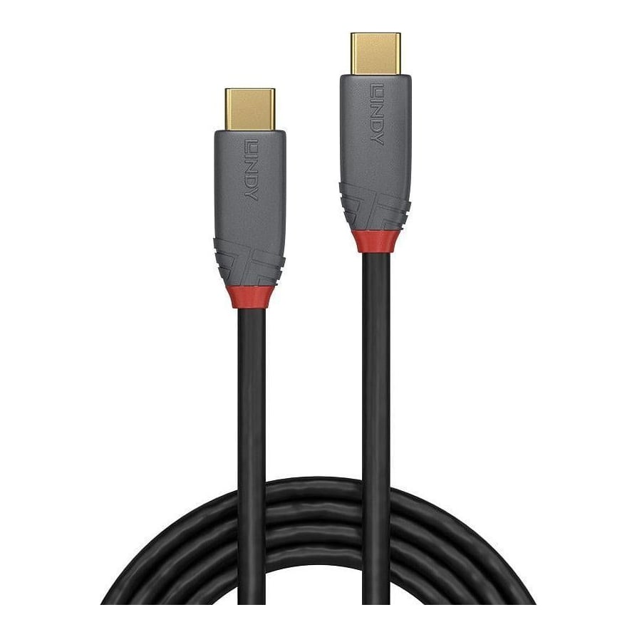 Cablu Lindy 1.5m USB 3.2 Type C to C Cable, 20Gbps, 5A, PD, Anthra Line