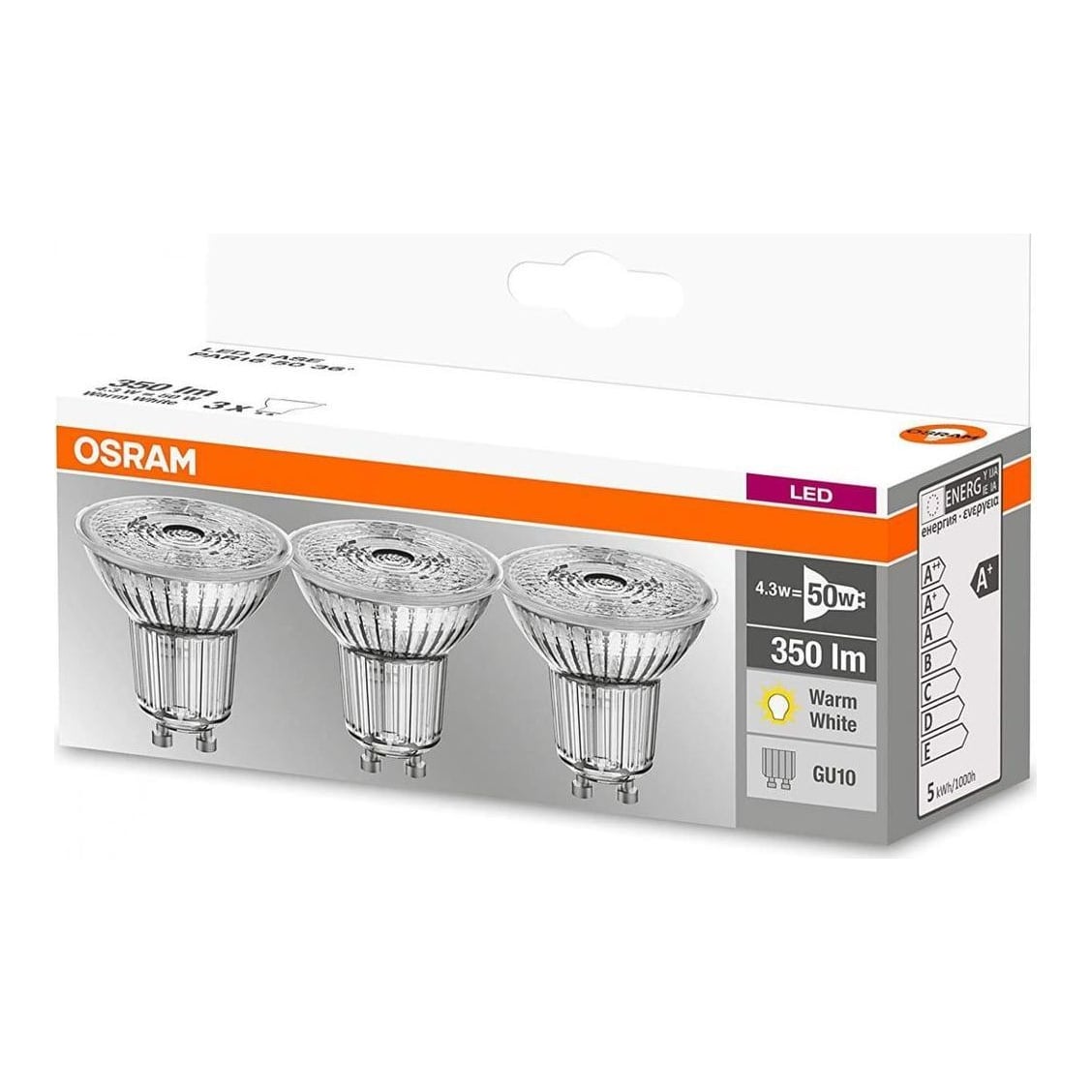 BASPAR165036 4,3W/827 230V GU10 FS3OSRAM