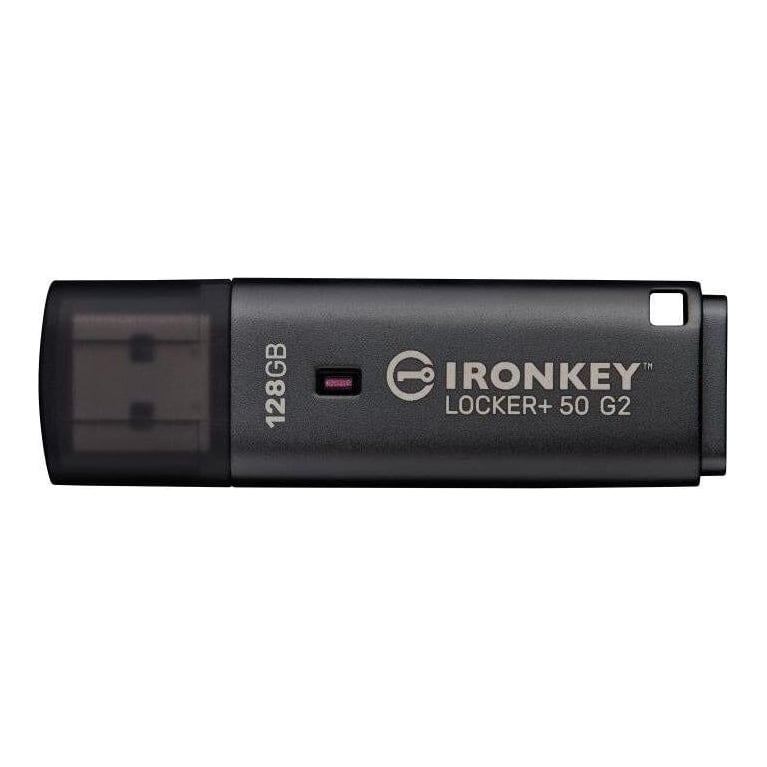 Memorie USB Kingston IronKey Locker+ 50 G2 128 GB, USB Type-A, Negru