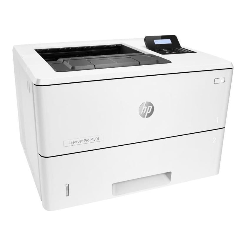 Imprimanta laser Mono HP Laserjet Pro M501dn; A4, max 43ppm (34ipm Duplex), 600x600dpi (4800x600 enhanced dpi Black), 256MB RAM, procesor 1.5GHz, fpo 5.8 sec (ready), HP PCL 5, HP PCL 6, HP Postscript Level 3 emulation, direct PDF (v1.7) printing, URF, PCLM, PWG, tavi 100+550 coli, Duplex, display