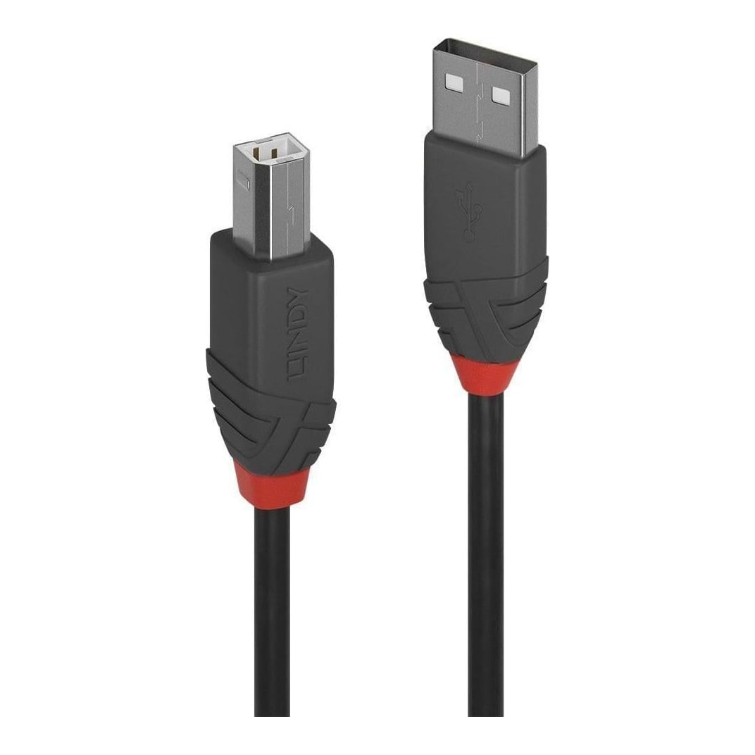 Cablu transfer Lindy LY-36673, USB 2.0 Type A to B, 2m, Anthra Line