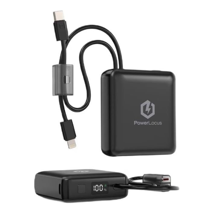 Baterie externa PowerLocus 10000mAh, capacitate: 10.000 mAh/3,85 V/38,5 Wh, tip baterie: Li-Polymer, negru