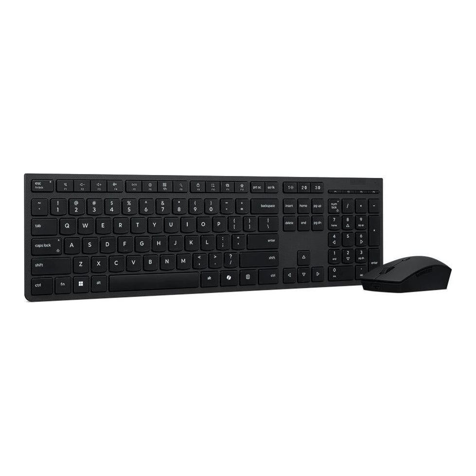 Kit Wireless tastatura si mouse LENOVO 4X31R64343, taste numerice, negru