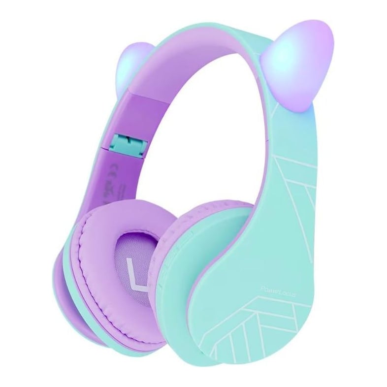 Casti Over-ear PowerLocus KidsCat, Wireless/Wired, Multicolor
