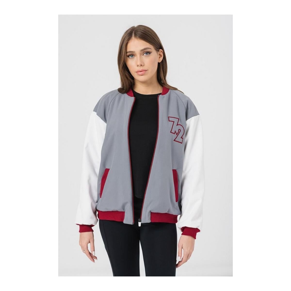 PEGAS W Jacheta Bomber Gri Grena Xs
