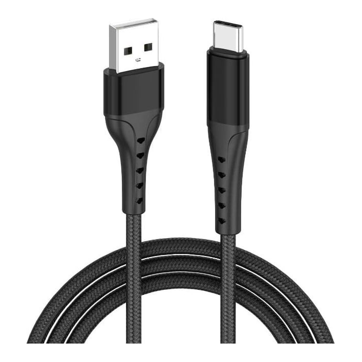 LEMONTTI Cablu Lemontti Bending Aluminum USB-A la Type-C, Fast Charge, lungime 1.2m, Negru