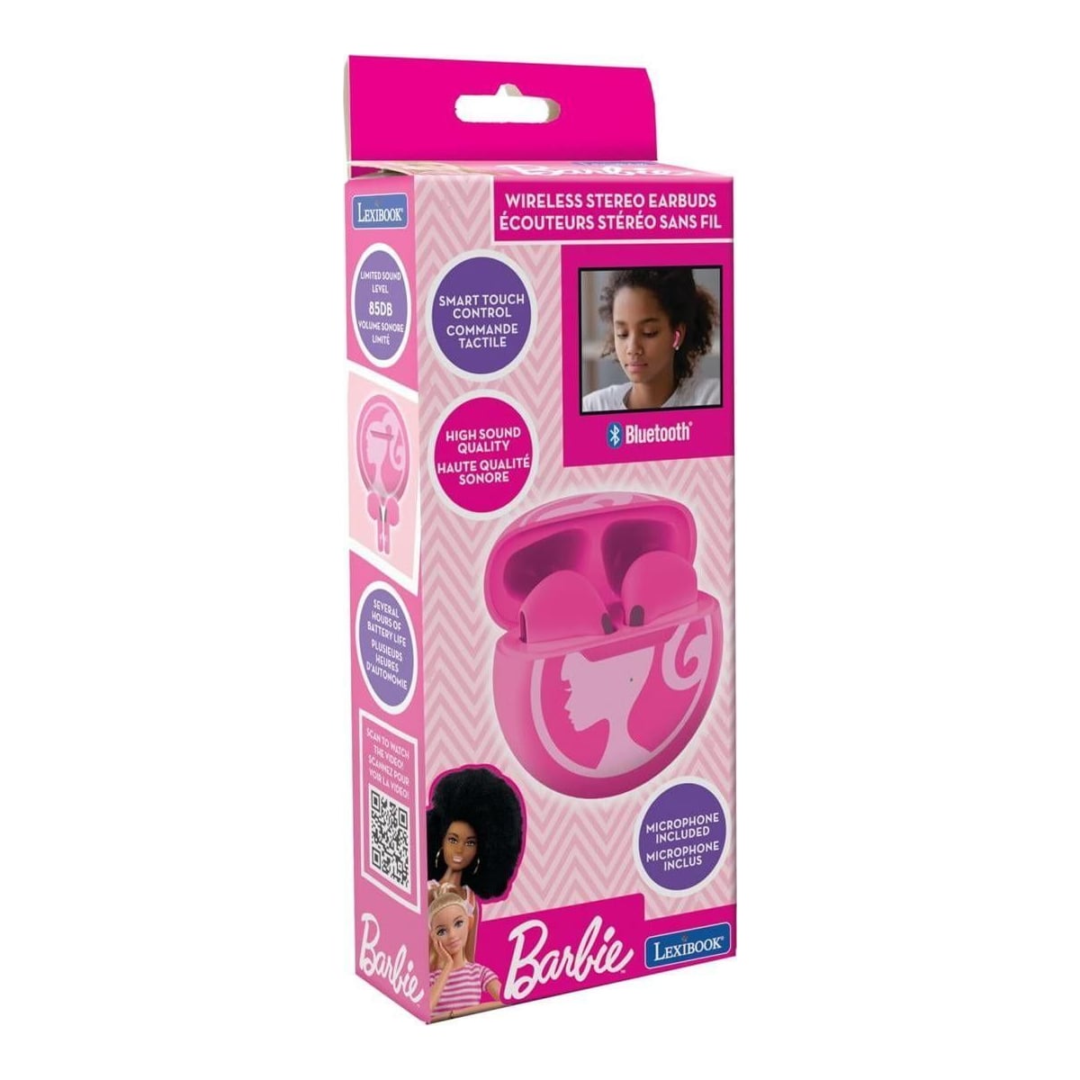 LEXIBOOK Casti Wireless Intraauriculare, Barbie