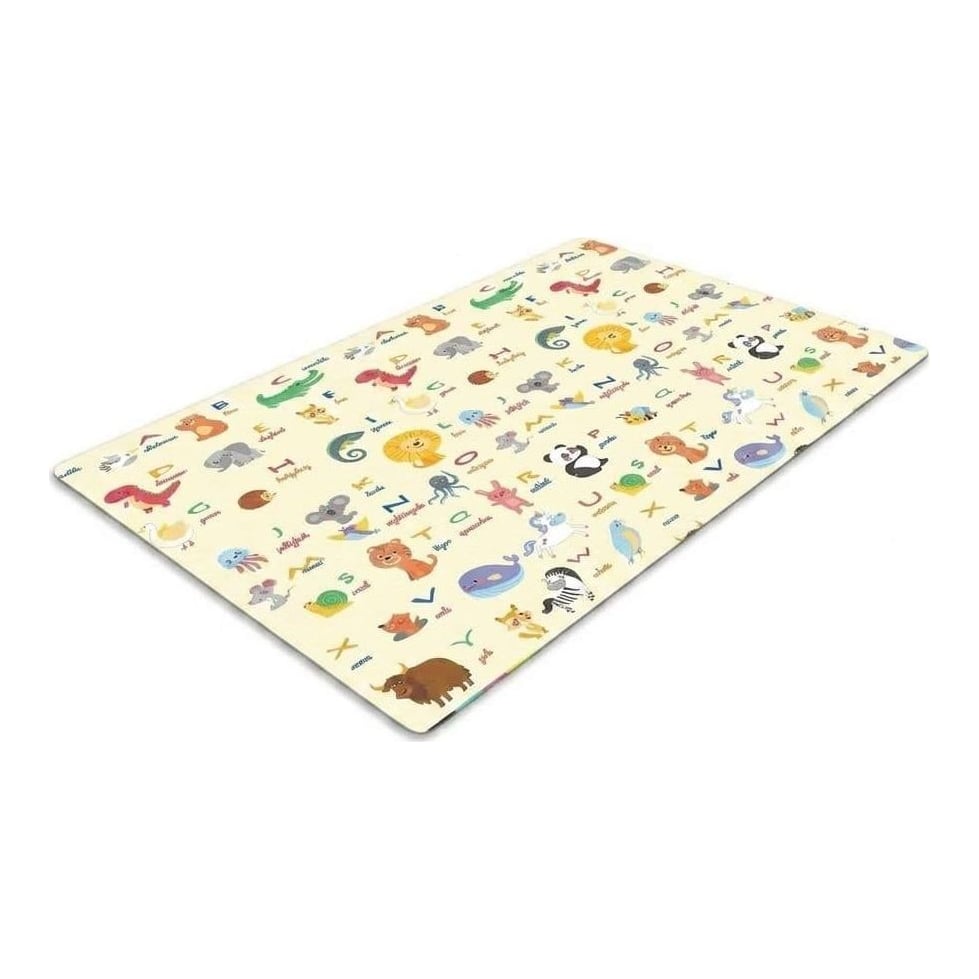 Covor de joaca pentru copii U-Grow, din spuma, pliabil, 2 fete, impermeabil, izolant, 180 x 120 x 1 cm, design educativ