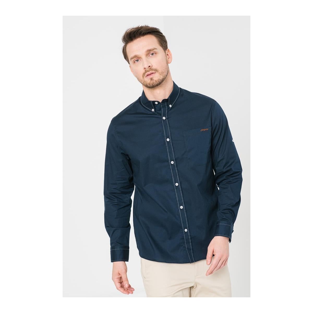 PEGAS Camasa Casual Barbati Dark Navy S