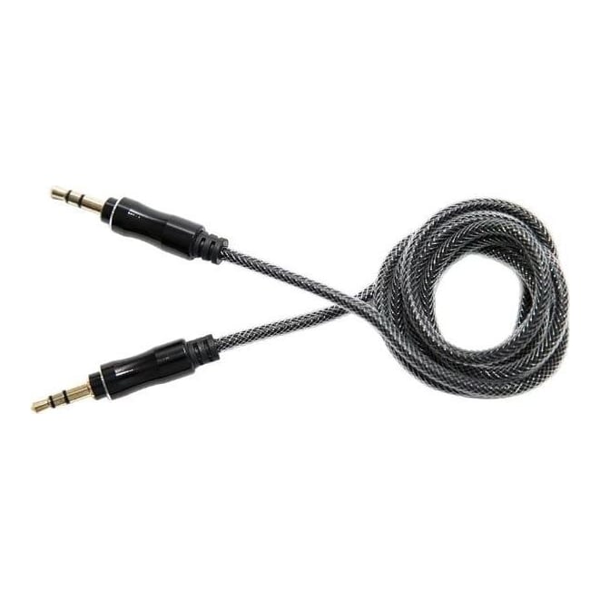 LEMONTTI Cablu Audio Lemontti , conectivitate Jack 3.5mm, lungime 1m, (impletitura textila, protectie metalica), Negru