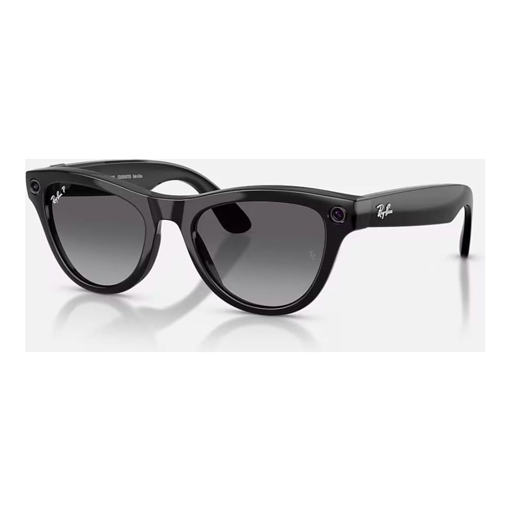 RAYBAN Ray-Ban Meta Skyler Gen 2 High Bridge Fit Shiny Black Polarized Gradient Graphite 52-20