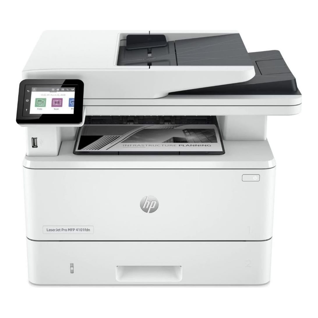 Multifunctional laser mono HP Laserjet 4102FDW , dimensiune A4 (Printare, Copiere, Scanare, Fax), Duplex, viteza 40ppm, rezolutie max 1200 x 1200dpi, procesor 1200Mhz, memorie 512MB RAM, alimentare hartie 350 coli, + 50 coli DADF, limbaj de printare HP PCL 6, HP PCL 5e, HP postscript level 3