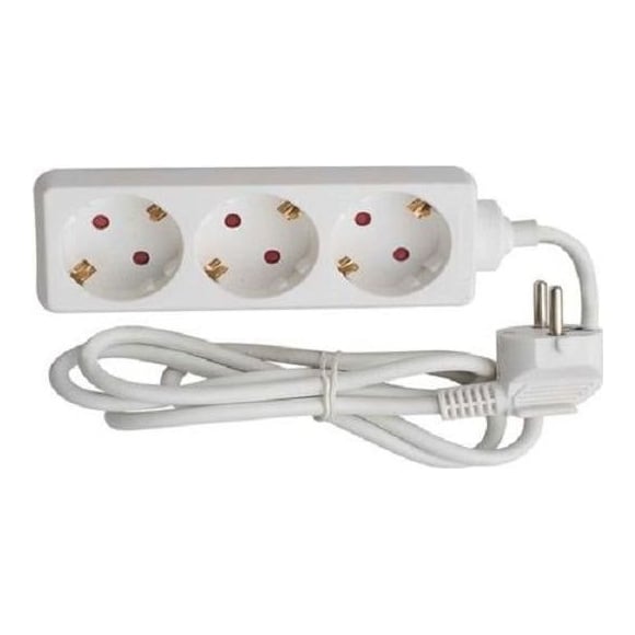 Prelungitor Bachmann SELLY 3xCEE7/3 PC, fara intrerupator, lungime cablu 1.5m, H05VV-F 3G1, alb