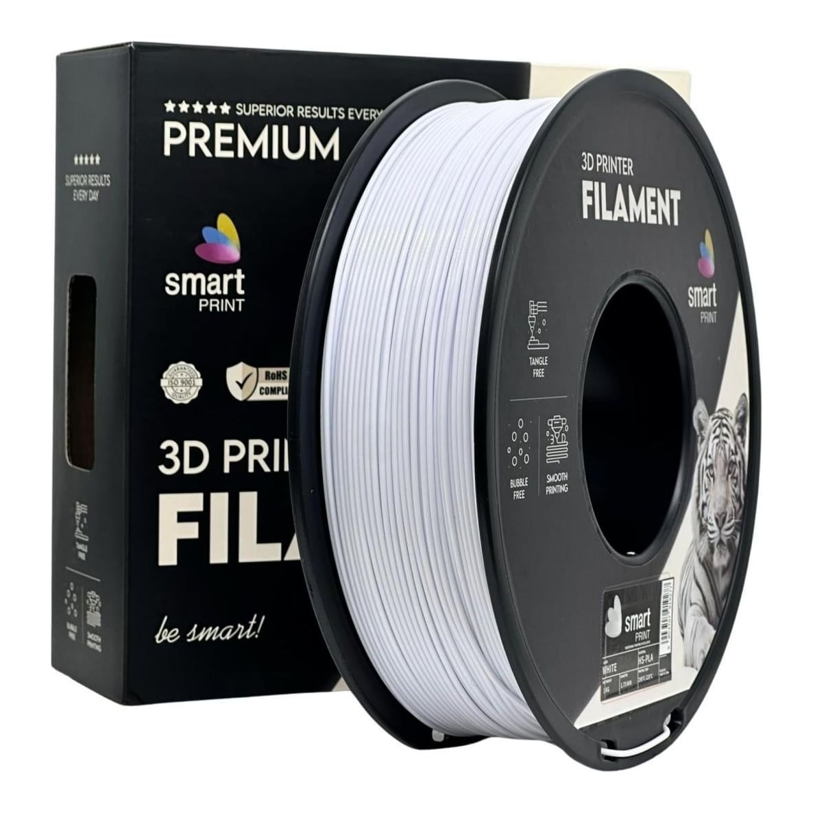 Filament 3D Smart Print, Diamentru 1.75mm, Greutate: 1KG, Culoare: Alb, Material: PLA, Temperatura: 180-240c.