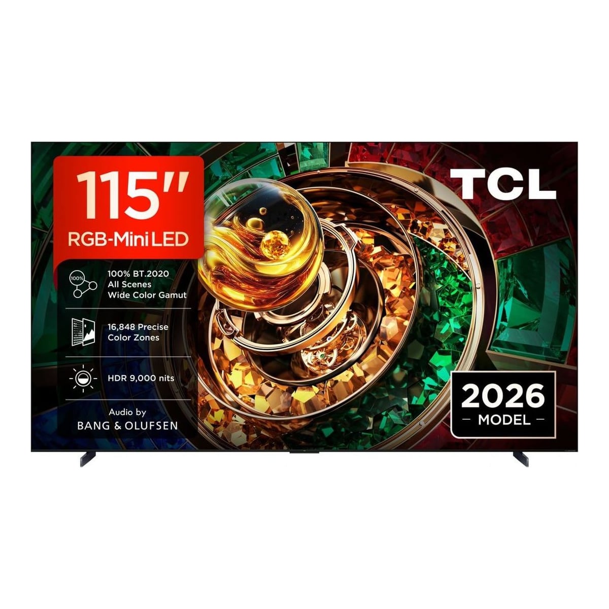 Televizor TCL RGB-MiniLed 115RM9L, 292 cm, Smart Google TV, 4K Ultra HD, 144Hz, Bang & Olufsen, Clasa D (Model 2026)