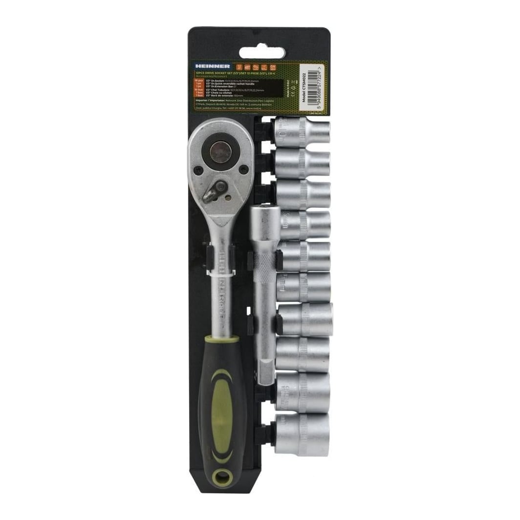 HEINNER Hr Set 12 Piese 1/2"+EXT. Cr-v