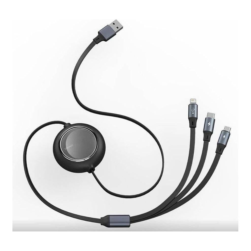 Cablu Baseus One-for-Three 1.1m negru