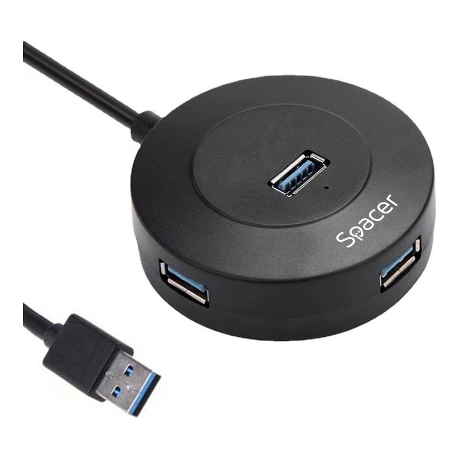 HUB extern Spacer USB 3.2, negru