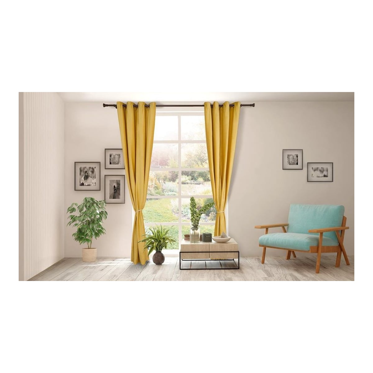 HEINNER Set 2 draperii catifea 140x270 cm - Galb