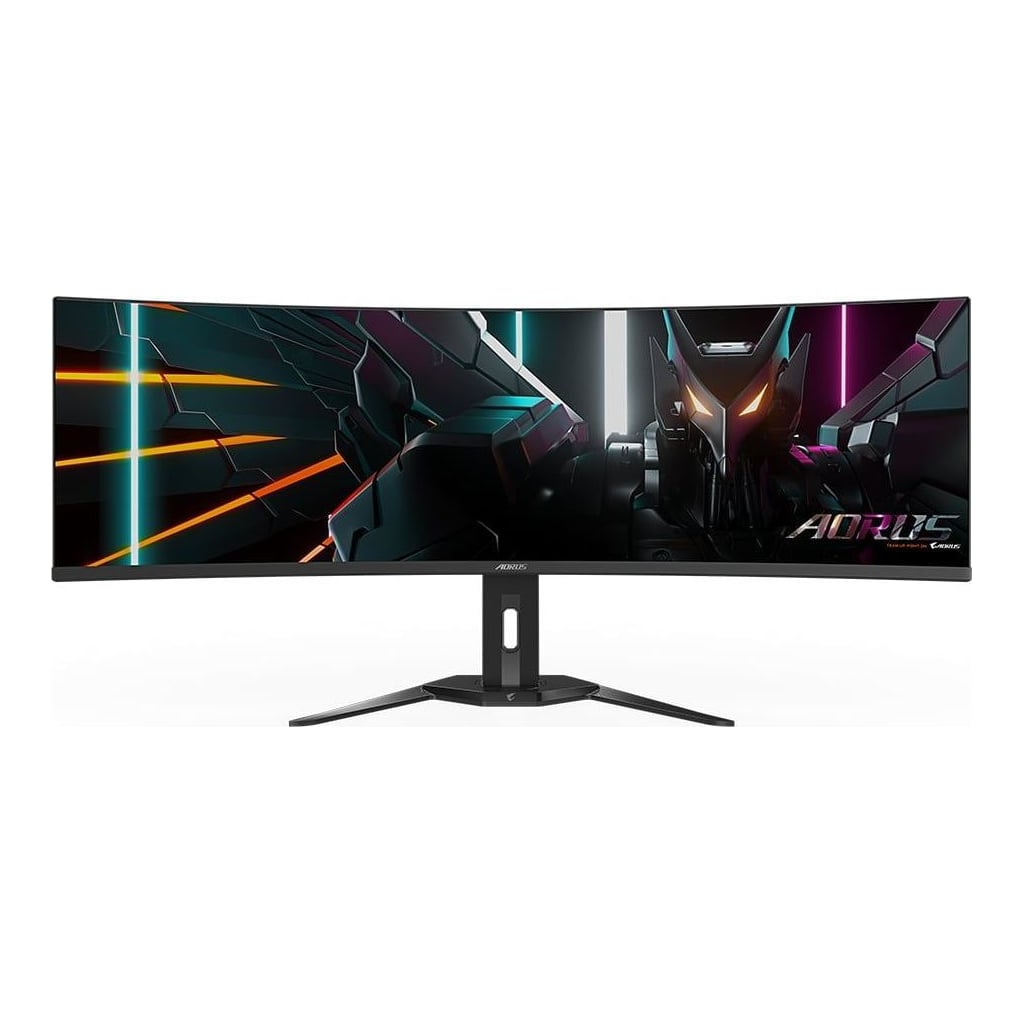 Gigabyte monitor gaming 49", display 1,196.7 x 339.2 mm, Backlight Edge, Anti-glare, Rezolutie: 5120 x 1440(DQHD, Luminozitate: 250 cd/m2(TYP), Contrast: 1500000:1, Unghi vizualizare: 178°(H)/178°(V), timp raspuns: 0.03ms GTG, rata refresh: 144Hz, Interfata: 2 x HDMI, 1 x Display port, 1 x USB-C, 2