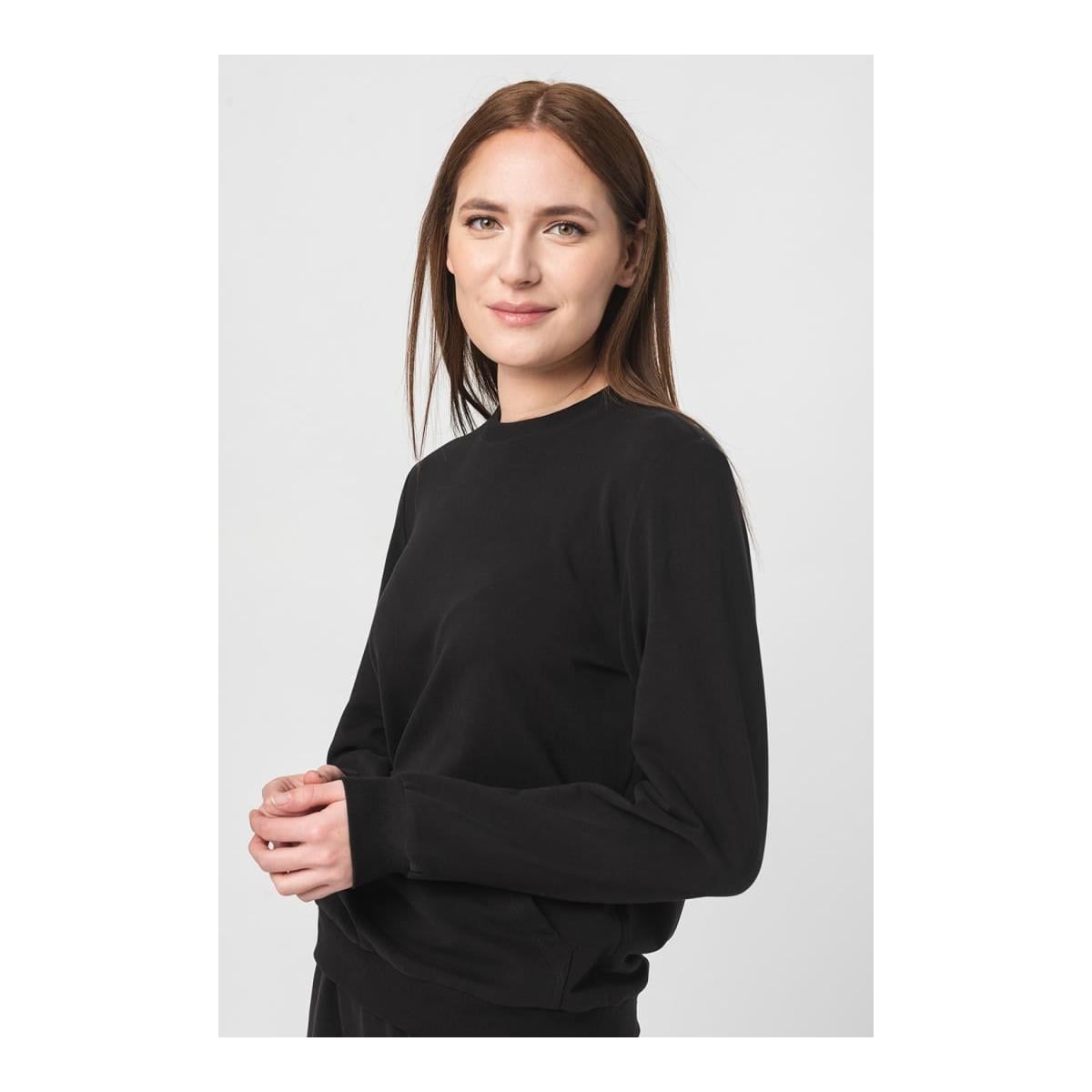 PEGAS Bluza Coton Casual Femei Black-l