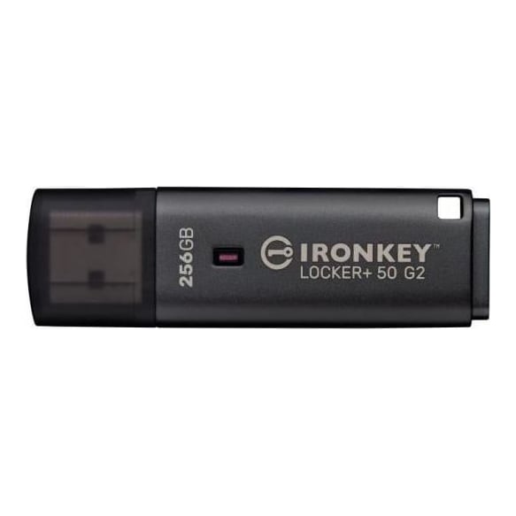 Memorie USB Kingston IronKey Locker+ 50 G2 256 GB, USB Type-A, Negru
