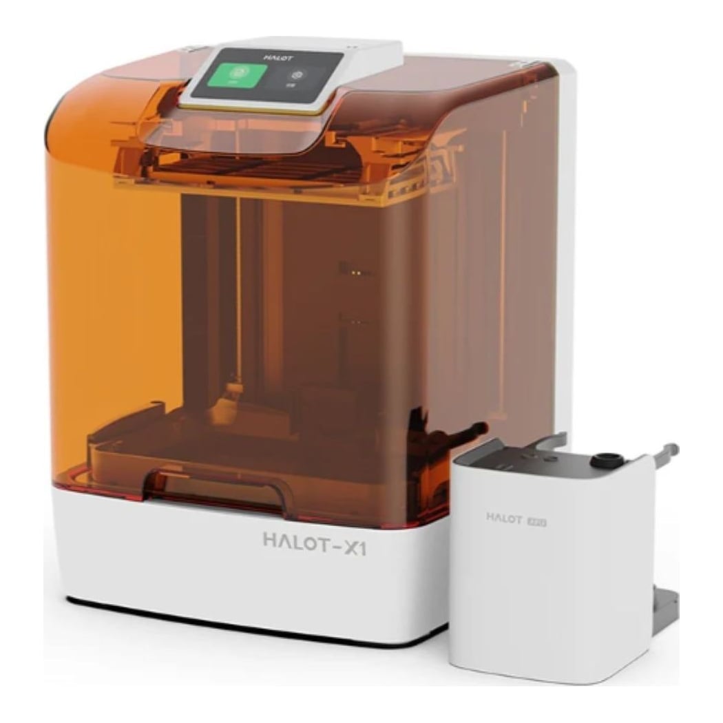 CREALITY HALOT-X1 COMBO RESIN 3D PRINTER, Tehnologie LCD, Volum printare: 211.68mm*118.37mm*200mm, Dimensiuni imprimanta: 344mm*331mm*434mm, Sursa lumina: Honeycomb Matrix, Expunere: 6500+10% μW/cm2, Rezolutie: 16K(15120*6230PX), Dimensiune pixel: 14*19μm, Acuratete axa Z: 0.01mm, Grosime strat