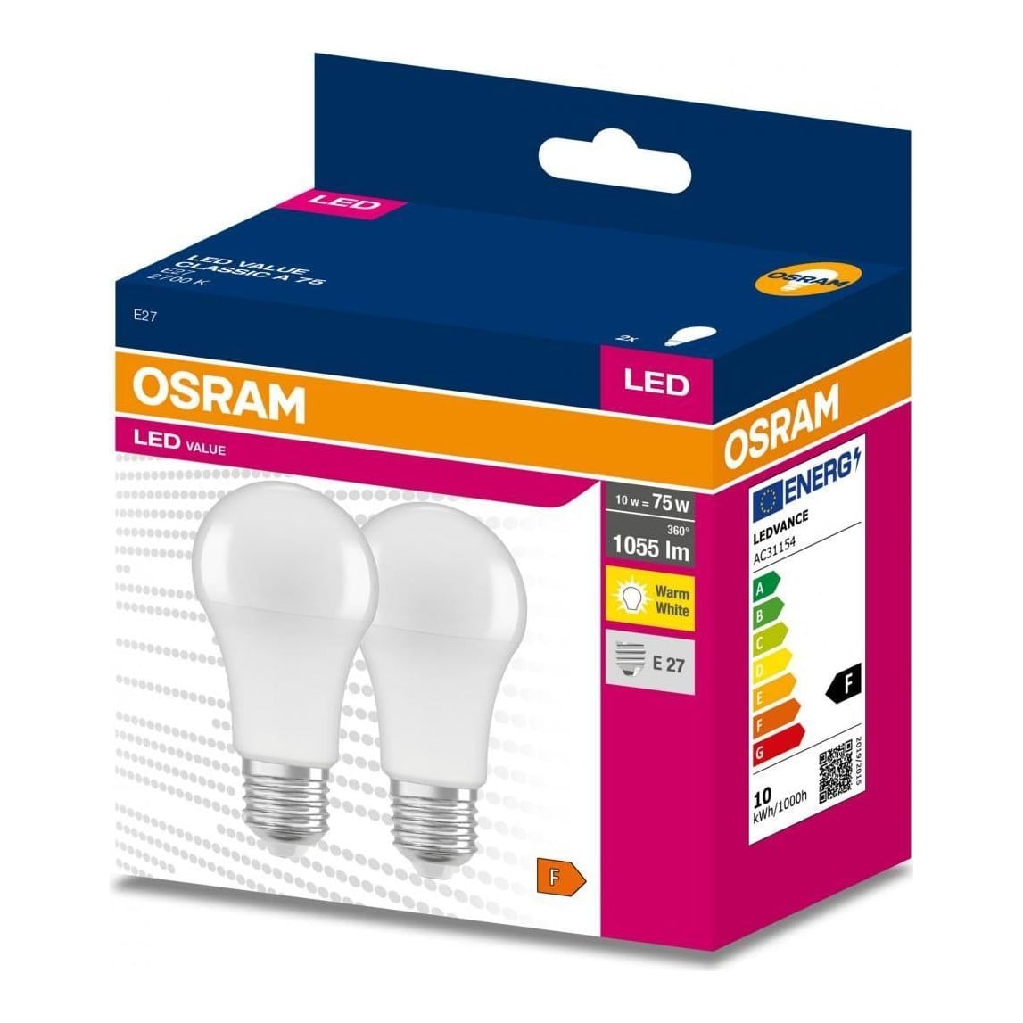 VALUECLA75 10W/827 230VFR E27 FS2 Osram