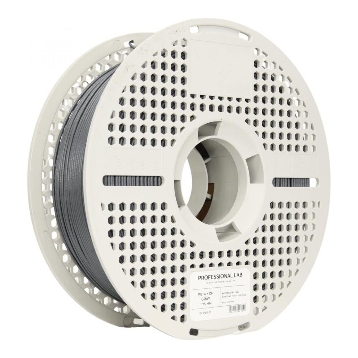 PROFESSIONAL LAB PROF. LAB 3D FILAMENT 1KG PETG + Carbon Fiber GRAY, Diametru: 1.75mm, Temperatura duza: 255C - 270C, temperatura platforma: 80C - 90C