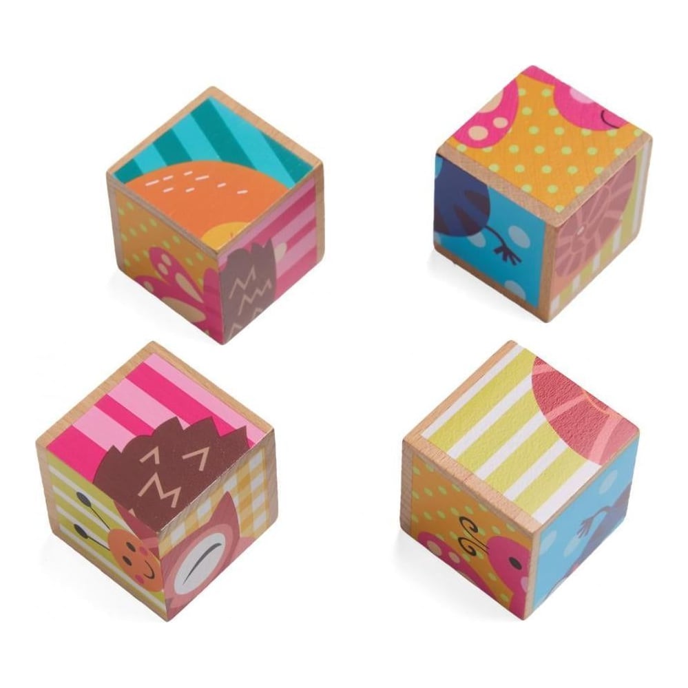 MomKi Puzzle Din Lemn Cu Animale, 4 Piese