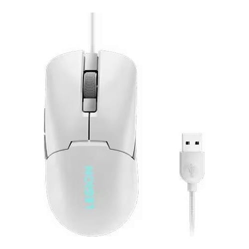 Mouse gaming Lenovo Legion M300s, Iluminare RGB, 8k DPI, Sensor Pixart, Glacier White