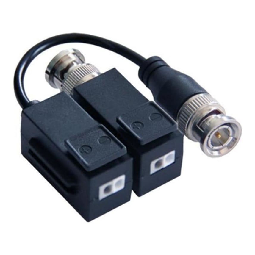 Video balun DS-1H18-A, Video balun pasiv Hikvision, DS-1H18-A ; set 2 bucati ( o bucata cu cablu si o bucata fara cablu); transmite semnal video pe cablu UTP pana la 350m; compatibil standard HDCVI/TVI/AHD/CVBS, greutate 39g