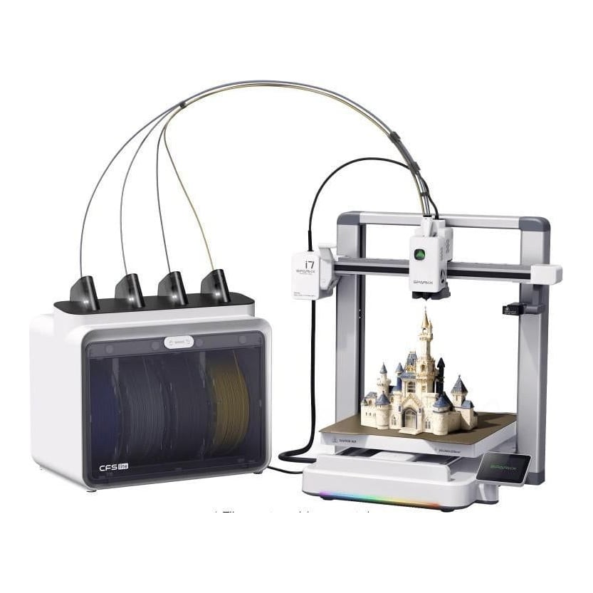 CREALITY SPARKX I7 COMBO FDM 3D PRINTER, Imprimanta 3D, Tehnologie FDM, Volum printare: 260 × 260 × 255 mm, Dimensiuni imprimanta: 470 × 423 × 456 mm, Viteza printare: ≤ 500 mm/s, Acuratete: 100±0.1 mm, Inaltime strat: 0.05-0.3 mm, Direct drive extrusion, Diametru filament compatibil: 1.75mm
