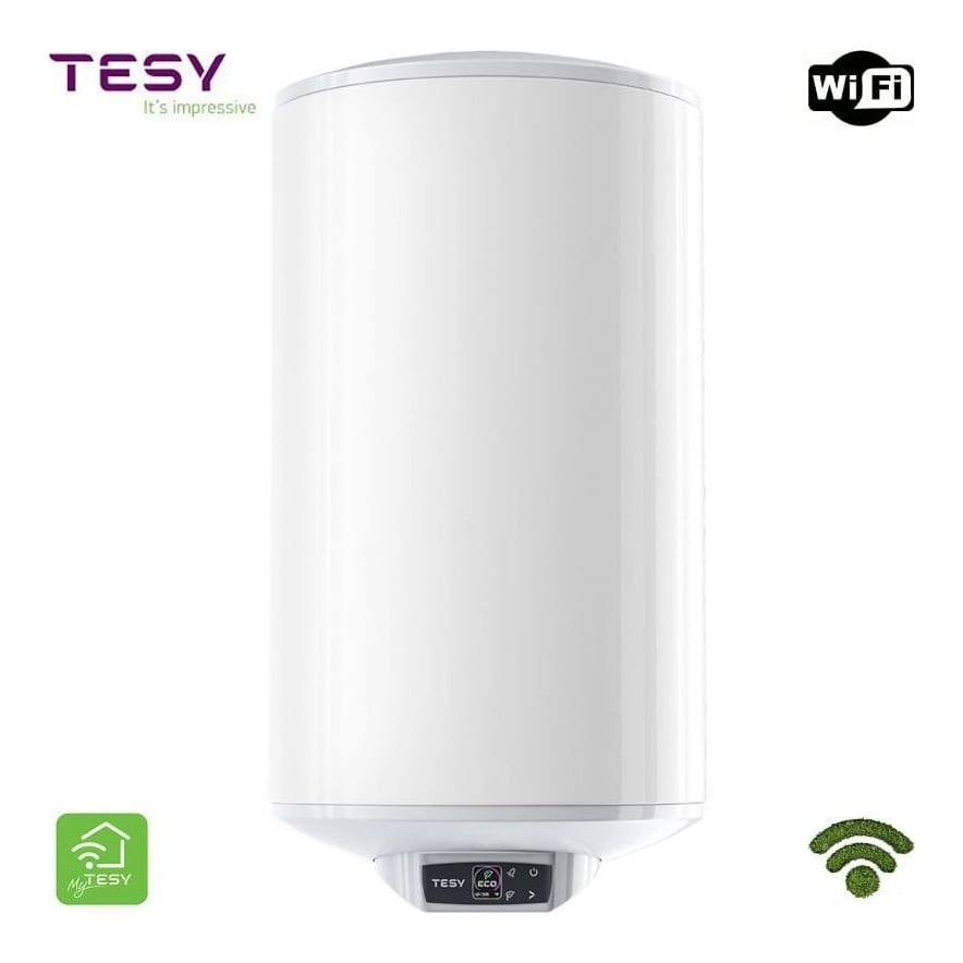 TESY Boiler electric BiLight Cloud 100L, Wi-Fi, 2000W, LCD, montare verticala, Clasa energetica B