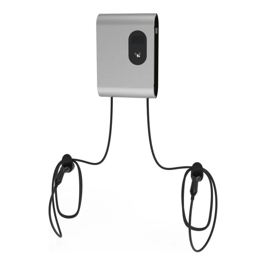 FOXESS EV Charger AC 2*22kW, 5M Cable, Bluetooth/WIFI/RFID/OCPP1.6J/LAN, TypeA RCD+MID meter, 4G sim slot, PLC modul, IP55